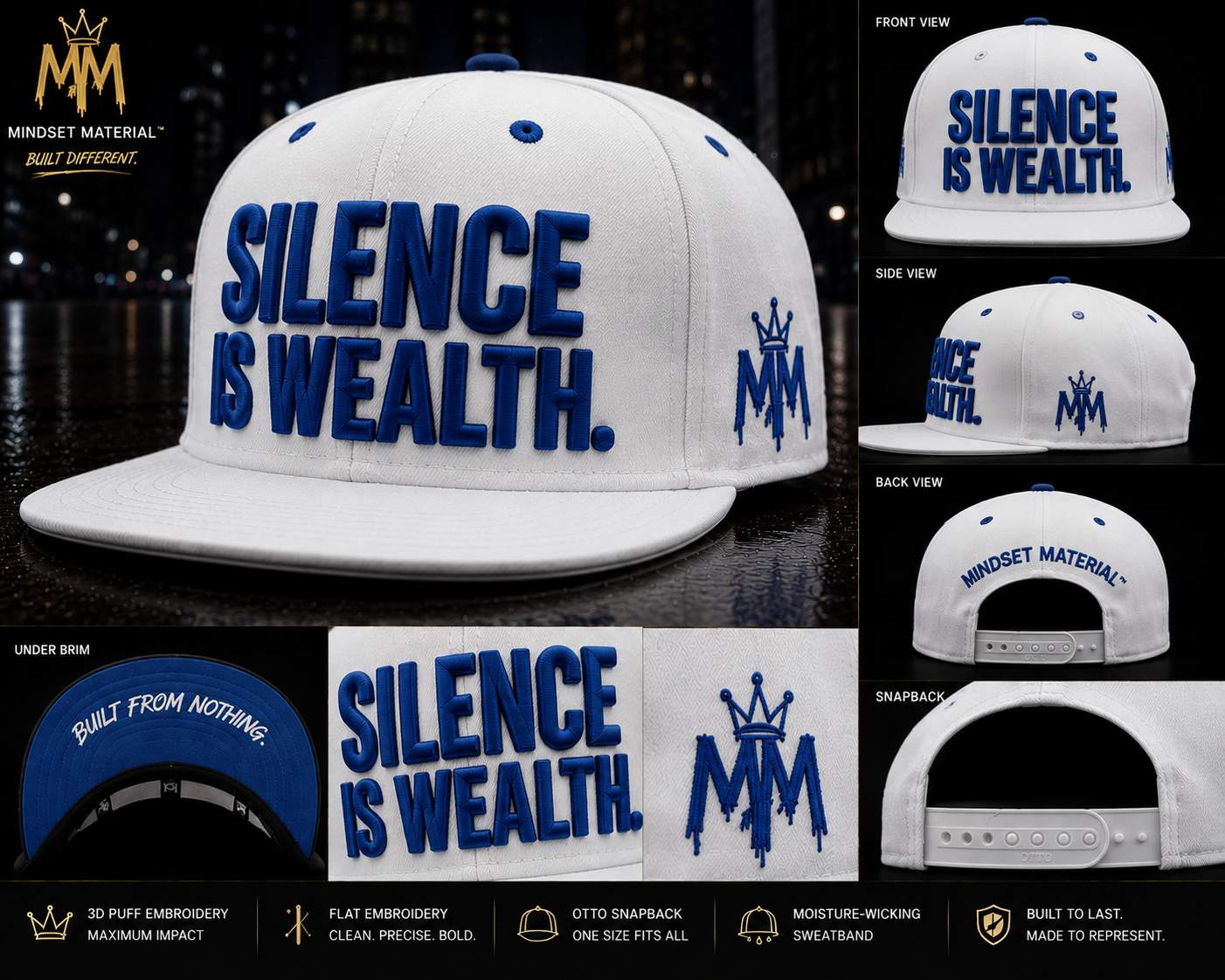 Silence Is Wealth Snapback Hat