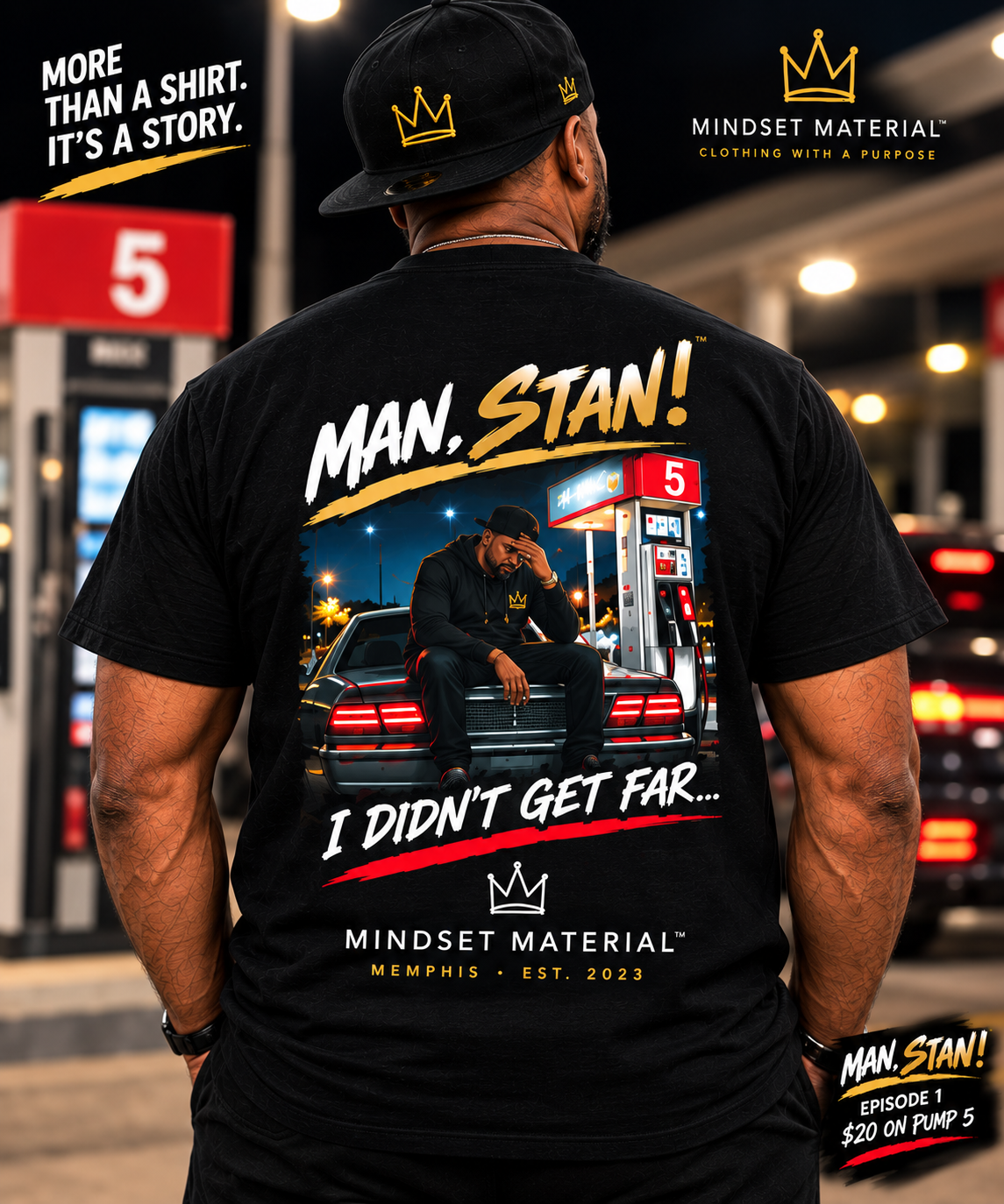 MAN, STAN! Episode 1 tee back model view